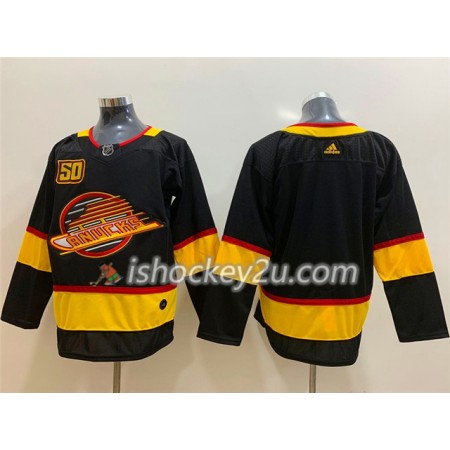Mænd NHL Vancouver Canucks Trøje Blank Flying Skate 50th Anniversary Adidas 2019-20 Sort Authentic